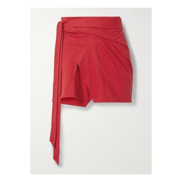 베레니스 어시메트릭 드레이프 코튼 저지 미니 랩 스커트 1647597350563523