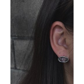 BLACK QUARTZ ELLIPSE EARRINGS