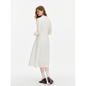 WD_Ribbon collar polka dot dress