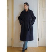 Wool premium maxi raglan coat_Navy