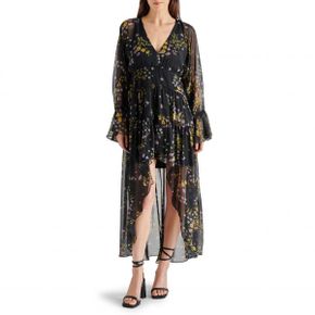 4241281 Steve Madden Sol Floral Print Long Sleeve High-Low Dress