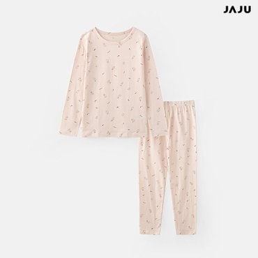 JAJU 자주 키즈 JAJU HEAT_코튼 긴팔 티셔츠 레깅스 세트 핑크 J463401002