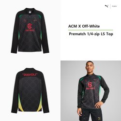 Puma Men's Acm X Off-White Prematch 1/4-Zip Long Sleeve Top Long Sleeve Shirts
