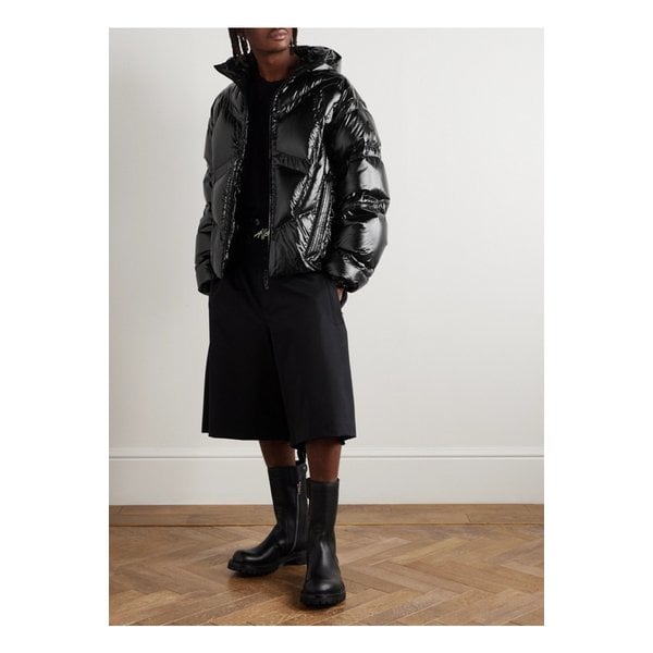 몽클레어 AAP 록키 바이아니냐 퀼팅 글로스 셸 후드 다운 재킷 블랙 46376663162955572