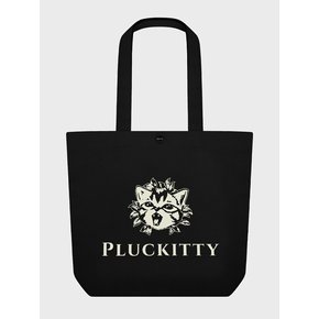 Newborn kitten print canvas tote bag Black