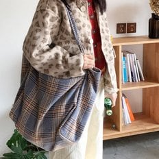 [주니픽] 데일리 겨울 모직 체크 에코백 (6003720)