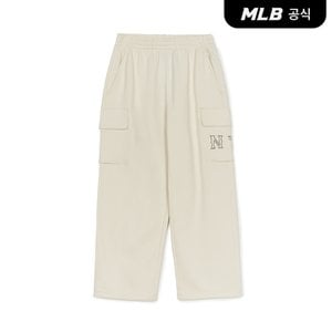 MLB [코리아공식] 베이직 쿠퍼스 로고 카고 와이드팬츠 NY (Mg.Cream)