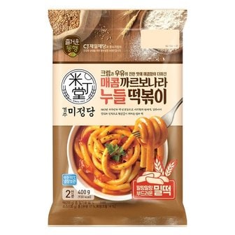  CJ 미정당 매콤 까르보나라 누들떡볶이 400g x 6 쌀 치즈 밀 짜장 코스트코