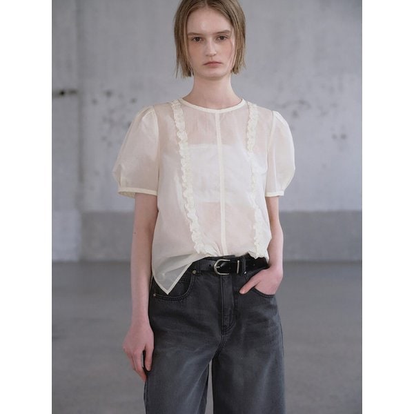 Volume Sleeve Frill Blouse  Ivory (KE6360M020)