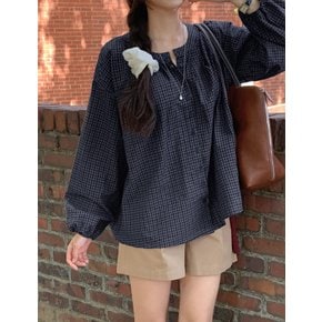 [간절기템, 체크패턴] 롬비아 라운드넥 체크 블라우스 89492 빅사이즈 여성의류