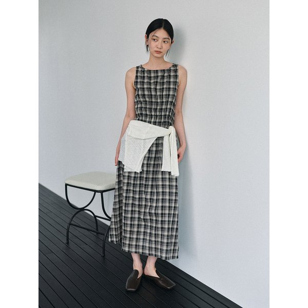 Smocked Waist Check Dress