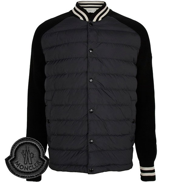 [부산점] 몽클레어 블랙 로고 니트 믹스 패딩 집업 자켓 9B00011 M1367 999