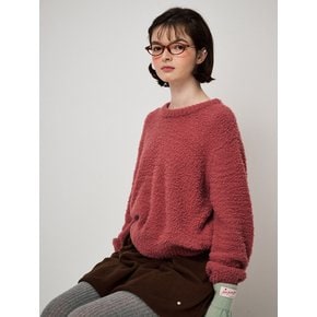 FLUFFY KNIT PULLOVER, MAUVEWOOD