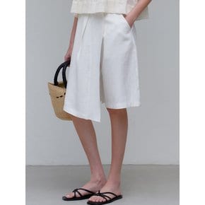 comos 1150 wrap bermuda linen pants (ivory)