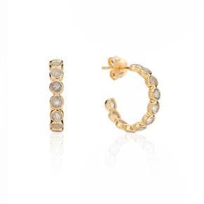 아우리 주얼리 이어링 E1406 Ortigia Labradorite & Gold Vermeil Hoop Earrings