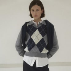 나인 MALO ARGYLE CROP KNIT_S T6904