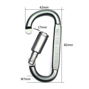 고강도 락 카라비너 6P + 보관용 주머니 세트 ( D형 두랄루민, 메탈 그레이 )
