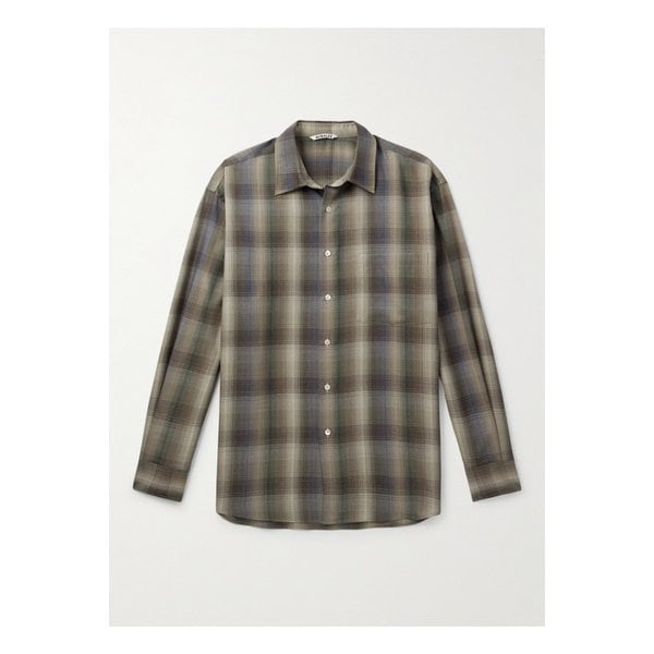 체크 울 셔츠 블루 46376663162885137