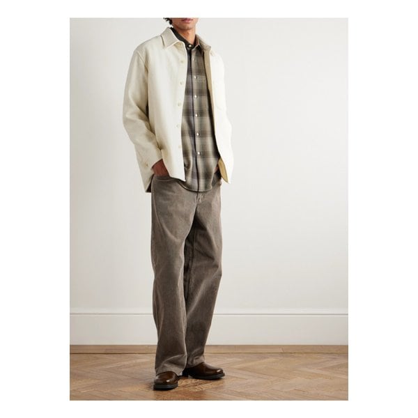 체크 울 셔츠 블루 46376663162885137