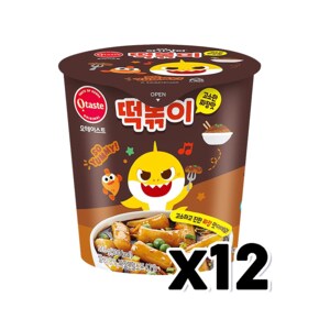 핑크퐁 아기상어 고소한짜장맛 떡볶이컵 116g x 12개