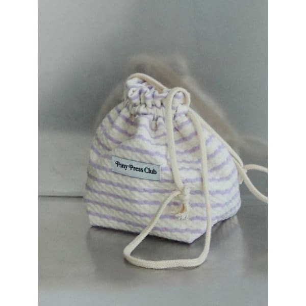 Wave Terry Stripe String Pouch (Violet)