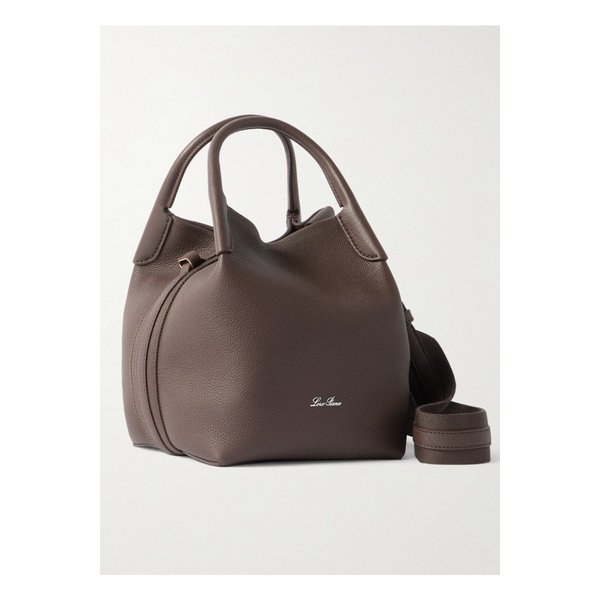 베일 캔버스 트리밍 텍스처 가죽 토트 다크 브라운 1647597342221081