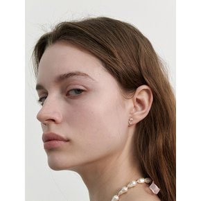 [Silver] Pearl Flower Earrings (L241MER080)