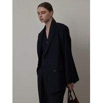 Striped Three Set-up Suit Double-brest Wool Jacket