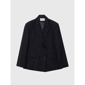 Striped Three Set-up Suit Double-brest Wool Jacket