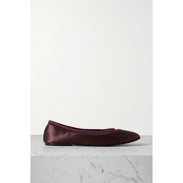 루루 드 시종 프라노 스트레치 트리밍 새틴 발레리나 플랫 1647597325742525