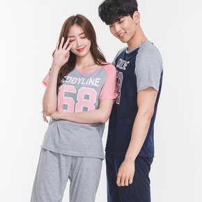코디라인 여름 반팔상하 커플잠옷