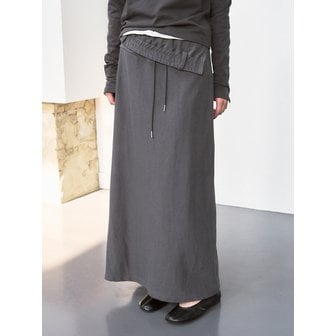 시스에이 폴딩 테리 롱 스커트 [charcoal]