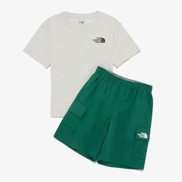 노스페이스 [노스페이스키즈 공식] NT7UR20T 키즈 익스프로러 크루 세트_GREEN