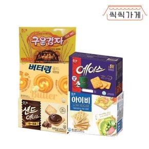 해태 비스킷 5종(에이스 샌드에이스 구운감자 버터링 아이비)