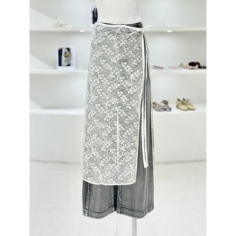 듀엘 [여주점] 여성 레이스 레이어드 랩 스커트 (L253PSD006)