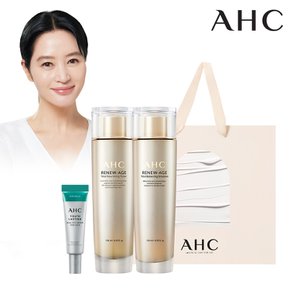 [실속세트] AHC 리뉴에이지 토너+로션+아이크림7ml+쇼핑백