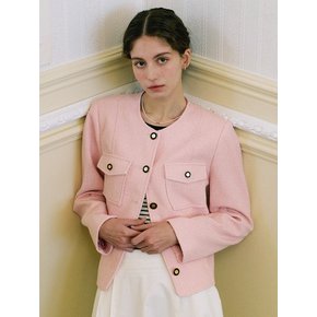 Amelia Pocket Tweed Jacket_Pink