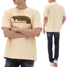 국내배송 24SS 메종키츠네 플래시 폭스 콤포트 티셔츠 MM00113KJ0118 WHEAT