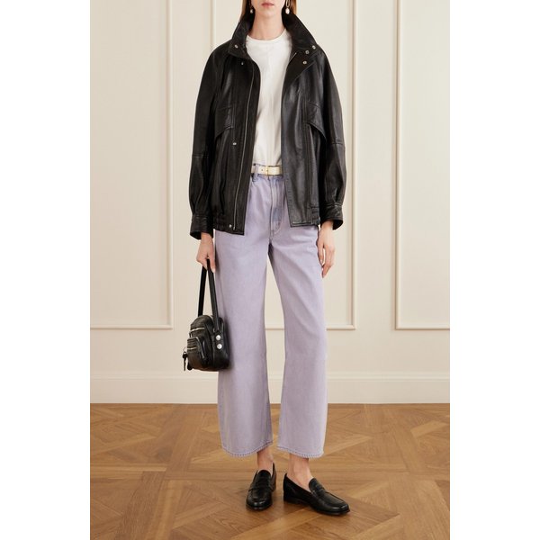 로우 커브 크롭 하이웨이스트 와이드 진 라일락 46376663163028878