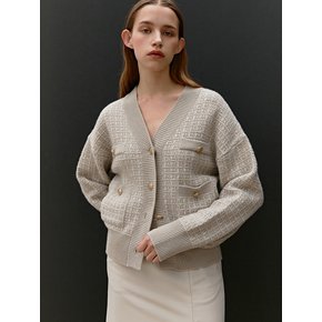 TWF V-NECK TWEED CARDIGAN_2COLORS