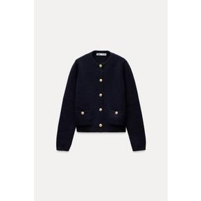 버튼 니트 가디건 6427/144 NAVY BLUE