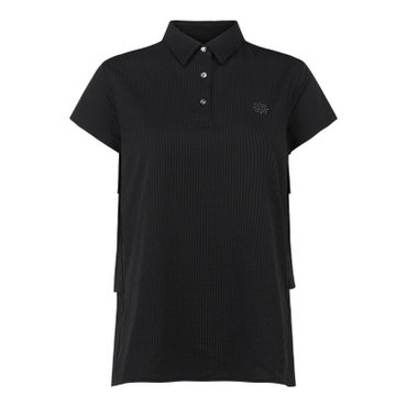세인트앤드류스 ( 24 S/S ) 여성 시어서커 백 티어드 칼라 티셔츠 (821D2TSA07BK)