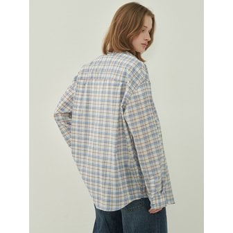 모트 베이직 박스셔츠-Check Blue Purple