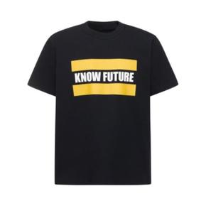 24 FW 사카이 Black Future 블랙 퓨처 프론트 프린트 패널 티셔츠 네이비