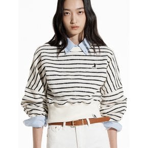 [WOMAN] TWEED JACQUARD STRIPE SWEATSHIRT BLACK