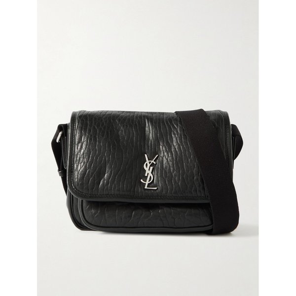 니키 스몰 로고 아플리케 텍스처 가죽 메신저 백 1647597346036195