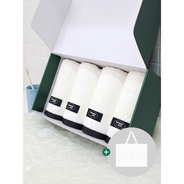 1퍼센테이지 블랙사파이어 180g 30수 코마사 타올 4P 선물세트