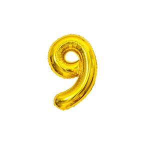 35cm 숫자 호일 풍선 골드 9 생일이벤트 숫자풍선 16인치