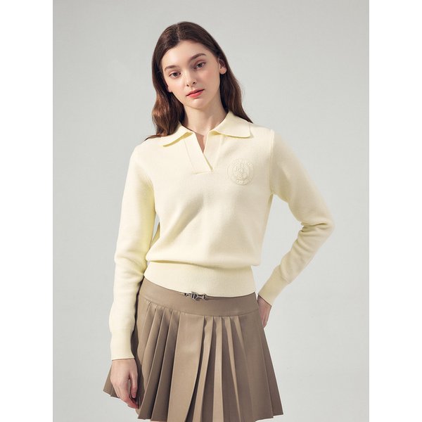 [LCFKP56YE] 시그니쳐 카라 긴팔 니트 YELLOW