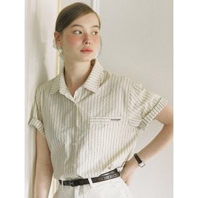 Anne Stripe Shirt - Beige